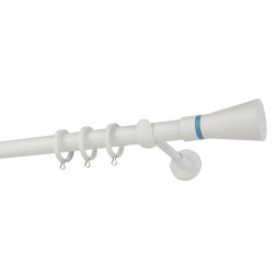 Κουρτινόβεργα Zogometal CP4110 Single Tube σε χρώμα λευκό-γαλάζιο.